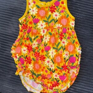 Little Sleepies 18-24 Sunny Garden floral bamboo bubble romper